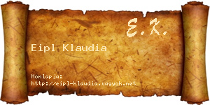 Eipl Klaudia névjegykártya